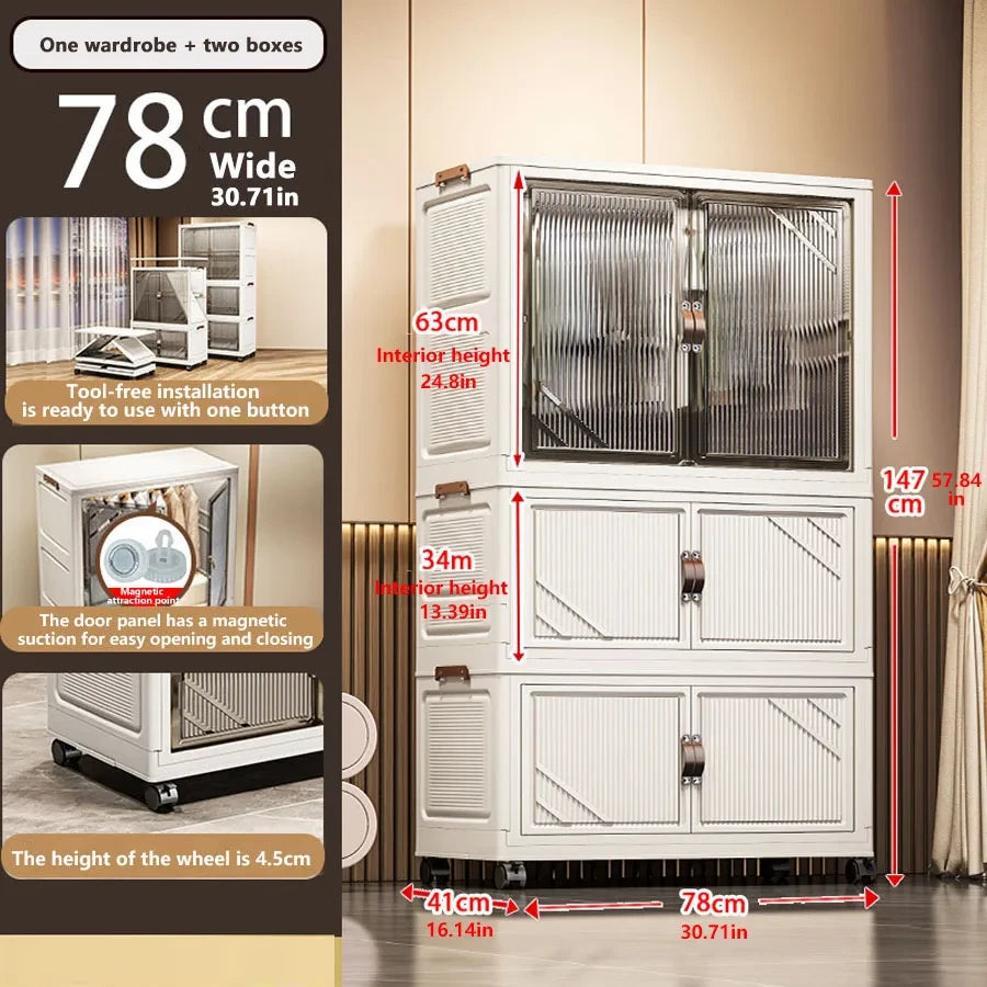 Foldable Plastic Storage Cabinet