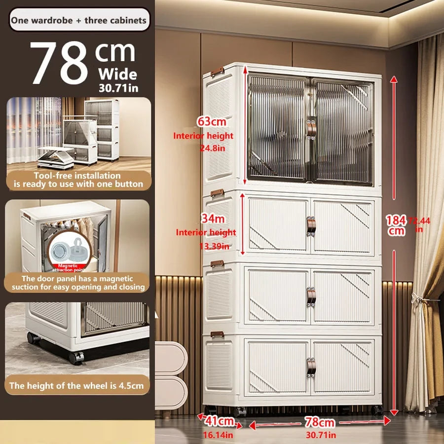 Foldable Plastic Storage Cabinet