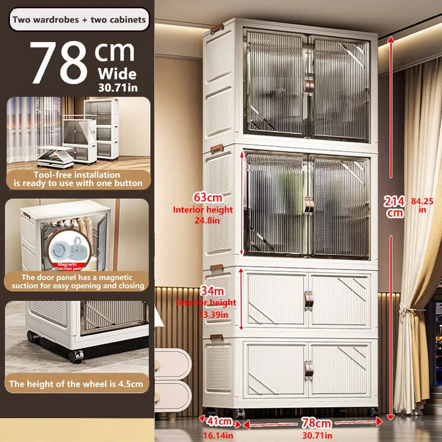 Foldable Plastic Storage Cabinet