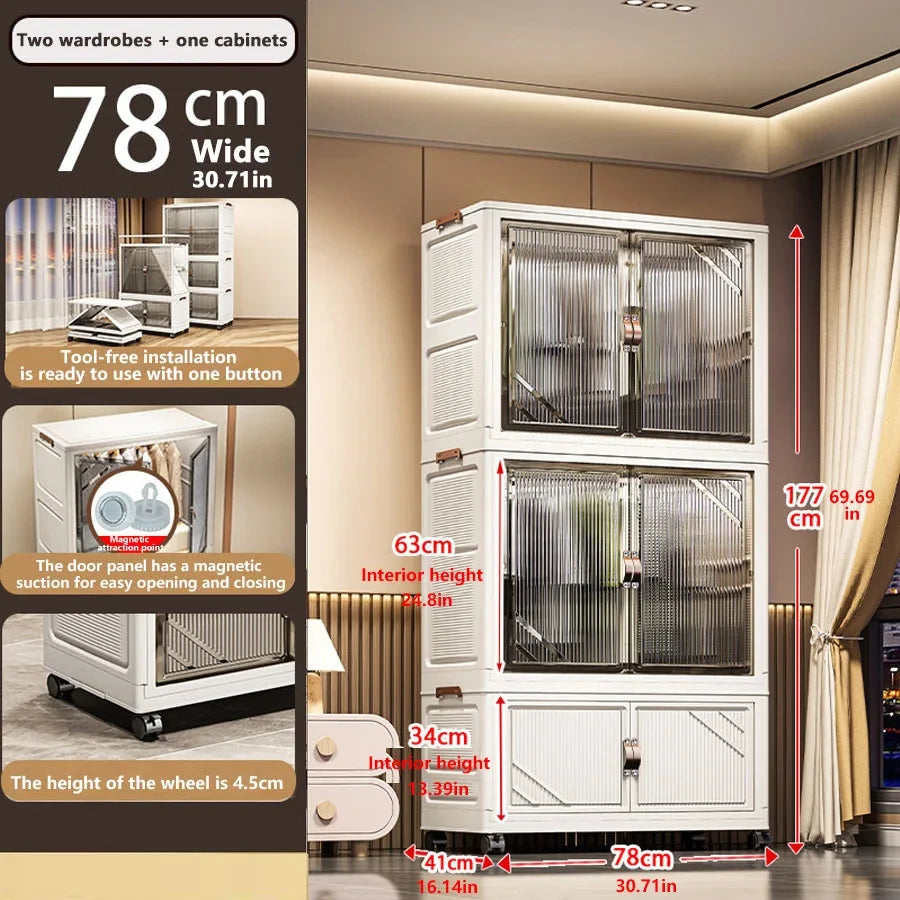 Foldable Plastic Storage Cabinet