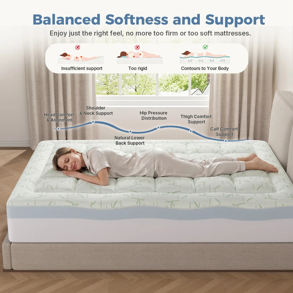 Dual Layer Gel Memory Foam Mattress Topper