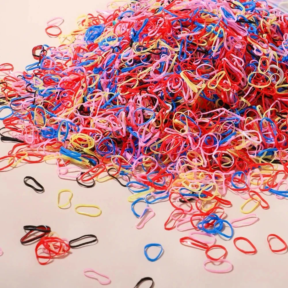 Colorful Disposable Rubber Hair Ties