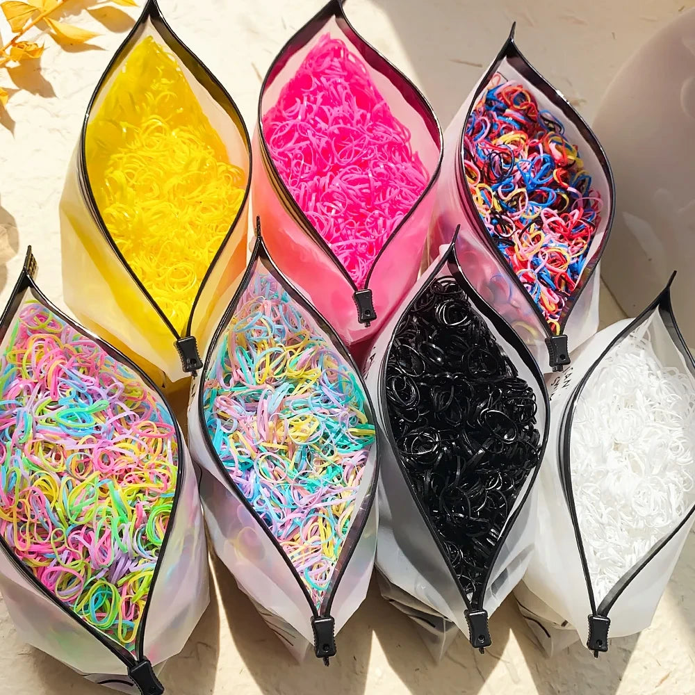Colorful Disposable Rubber Hair Ties