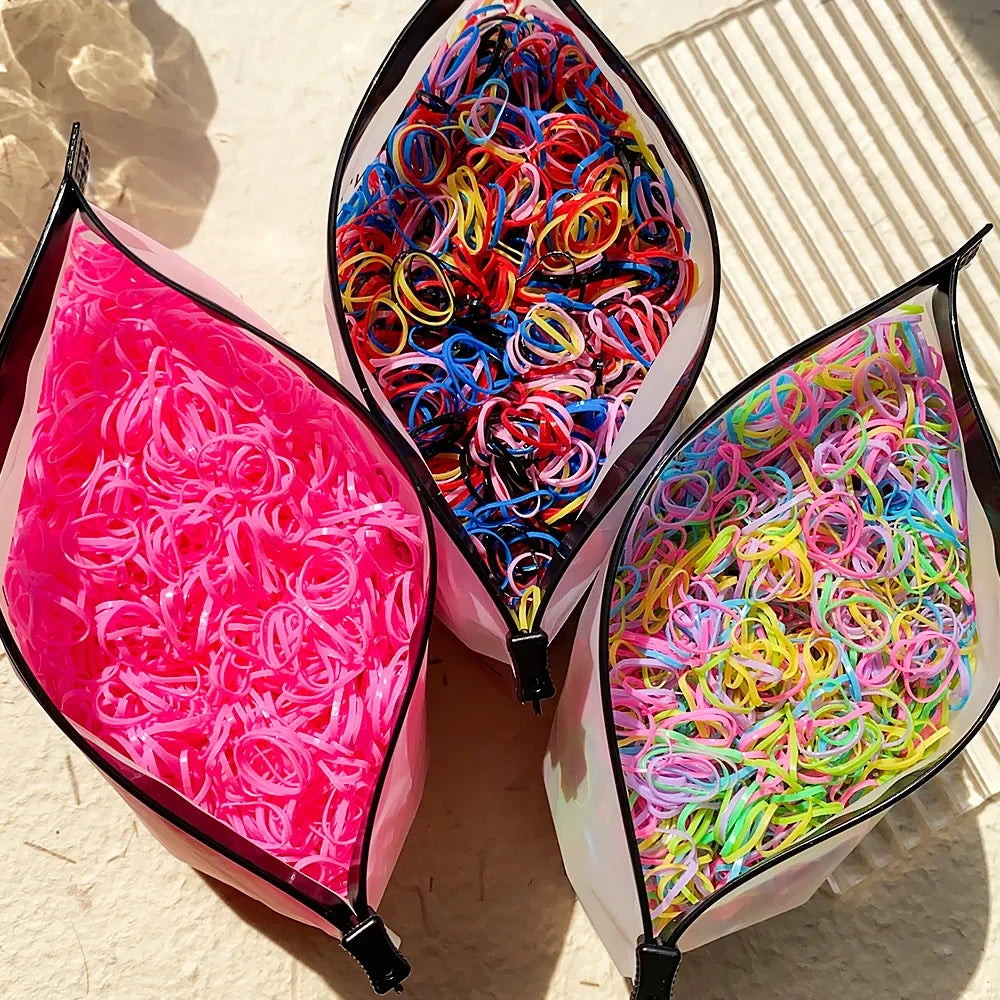 Colorful Disposable Rubber Hair Ties