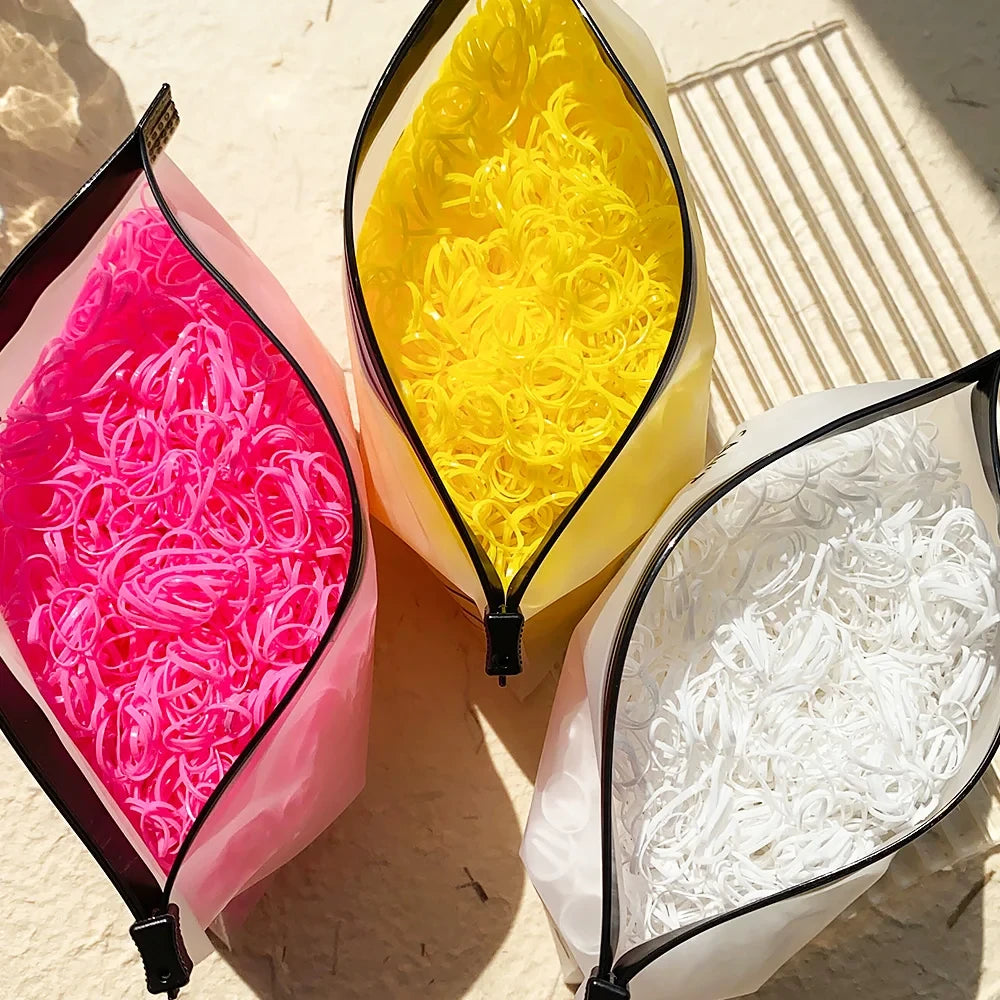 Colorful Disposable Rubber Hair Ties