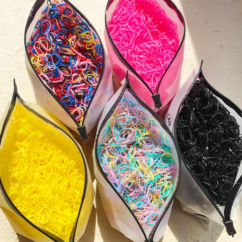 Colorful Disposable Rubber Hair Ties