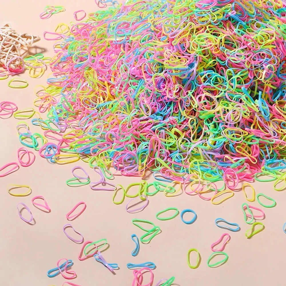 Colorful Disposable Rubber Hair Ties