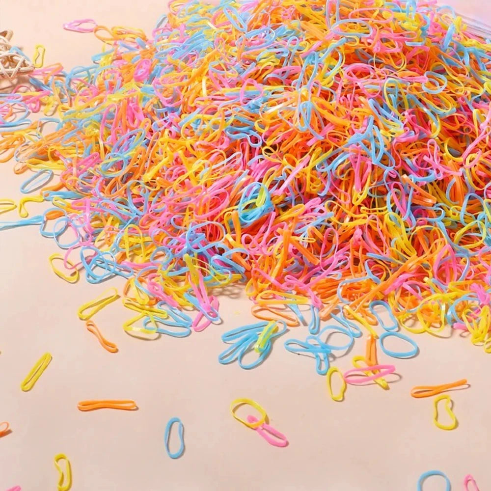 Colorful Disposable Rubber Hair Ties