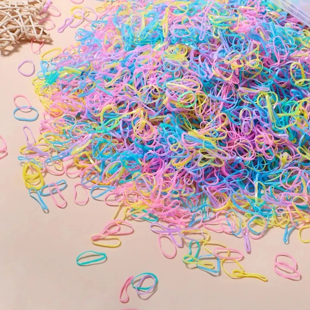Colorful Disposable Rubber Hair Ties