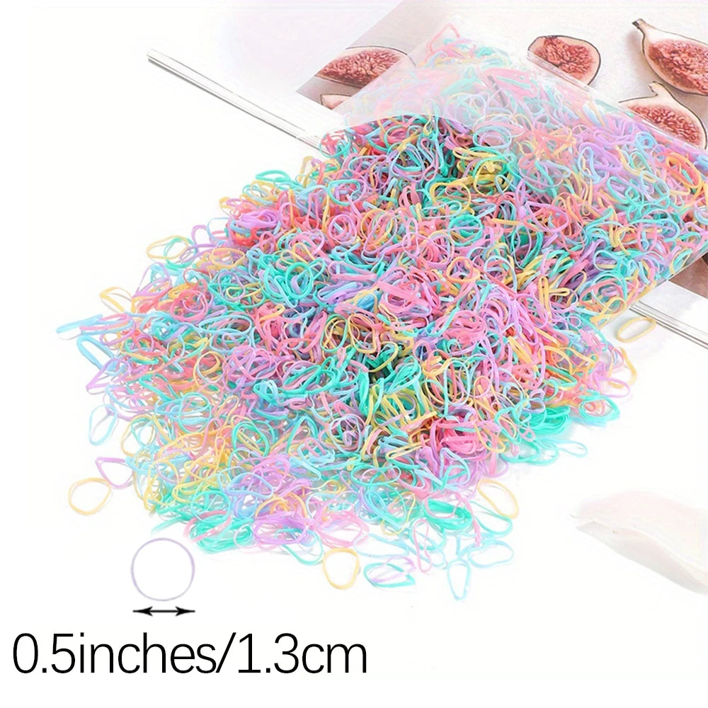 Colorful Disposable Rubber Hair Ties