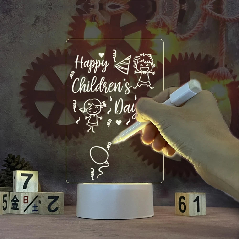 Transparent Acrylic LED Message Board Night Light