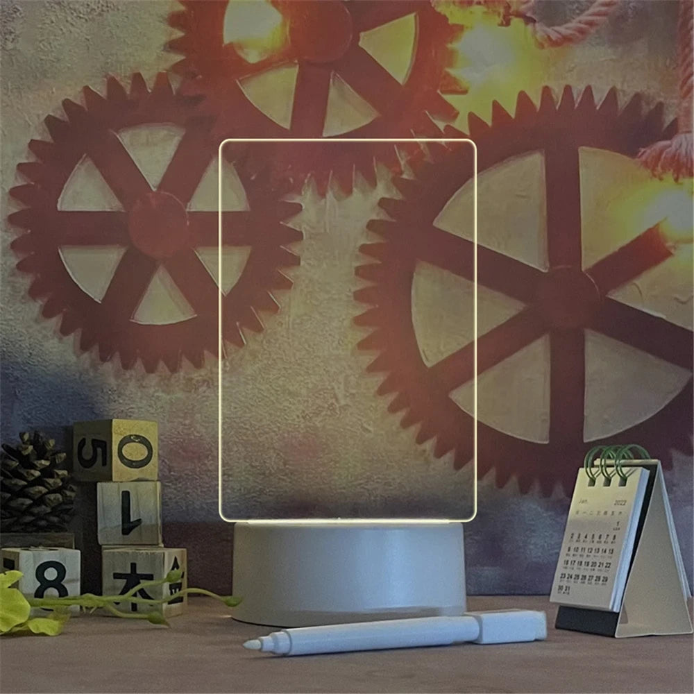 Transparent Acrylic LED Message Board Night Light