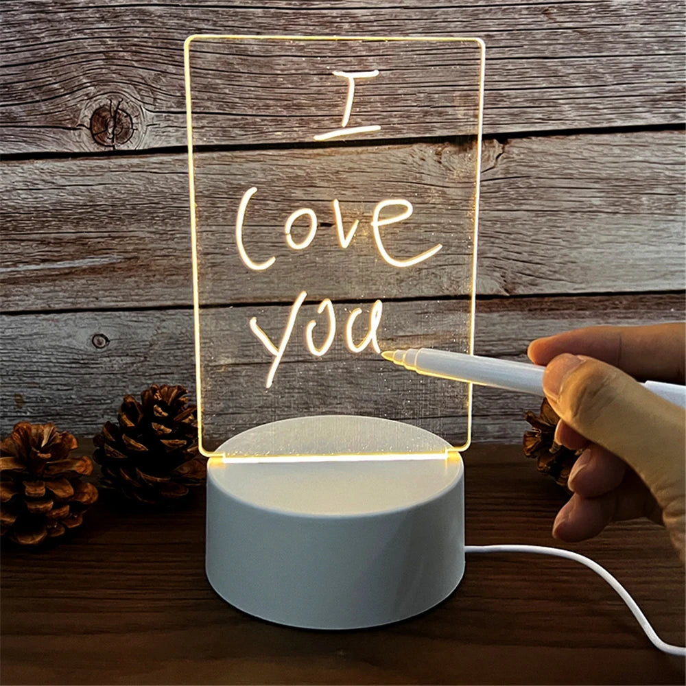 Transparent Acrylic LED Message Board Night Light