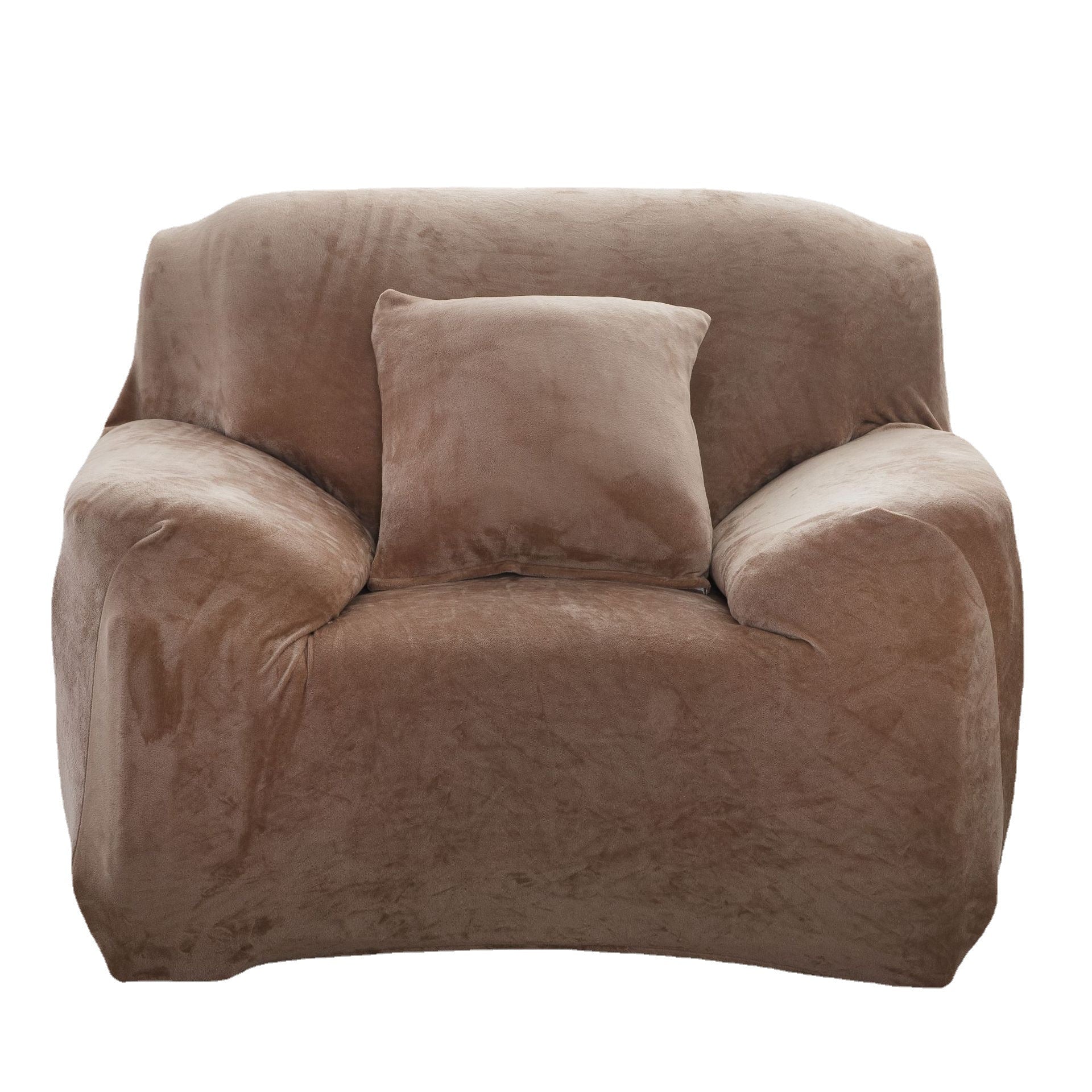 Elastic sofa cover plush all inclusive thickened and fully covered three person fabric sofa cover solid color