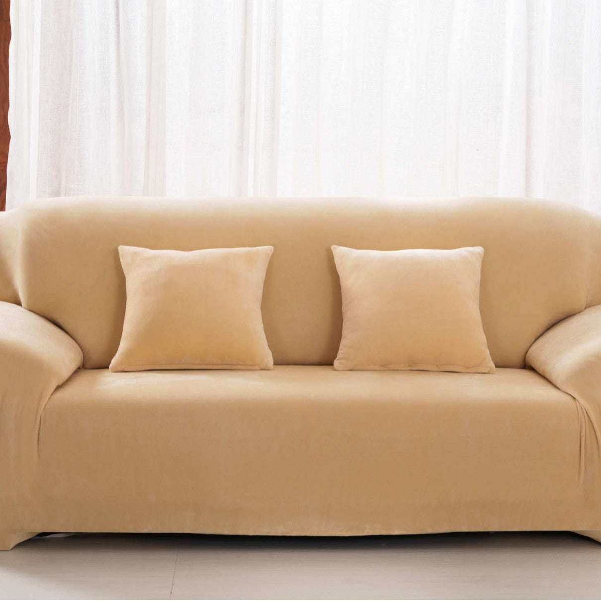 Elastic sofa cover plush all inclusive thickened and fully covered three person fabric sofa cover solid color