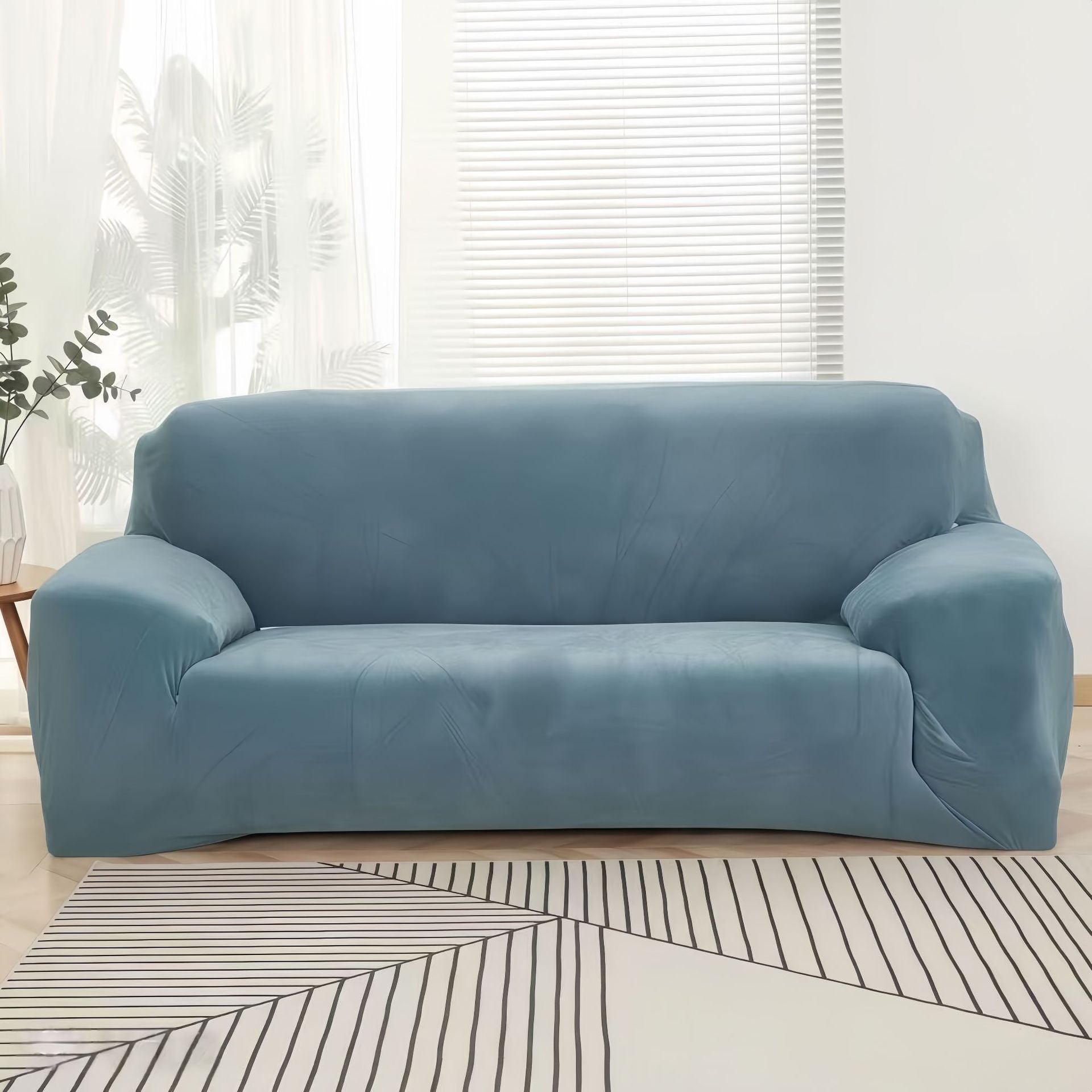 Elastic sofa cover plush all inclusive thickened and fully covered three person fabric sofa cover solid color